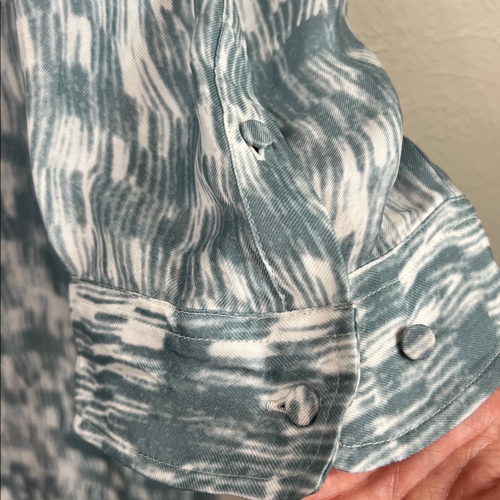 Banana Republic Alani Blue Allover Print Long Sleeve Maxi Shirt Dress XL/XXL NWT - Picture 5 of 12